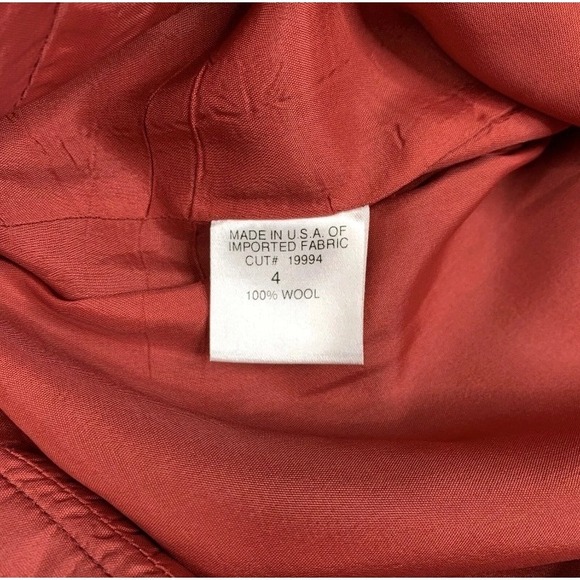 VTG Harolds 4 Wool Houndstooth Plaid Red Black Velvet Belted Skirt Academia USA - Picture 4 of 11